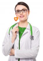 Docteur avec un bonbon coeur